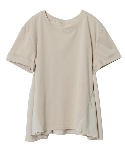 Rejoule(リジュール)の「異素材コンビフリルTシャツ(Tシャツ/カットソー・レディース・グリーン系その他/グレイッシュベージュ/オフホワイト/ブラック・FREE)」の13枚目の写真