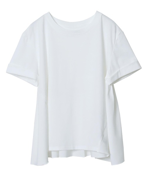 Rejoule(リジュール)の「異素材コンビフリルTシャツ(Tシャツ/カットソー・レディース・グリーン系その他/グレイッシュベージュ/オフホワイト/ブラック・FREE)」の10枚目の写真