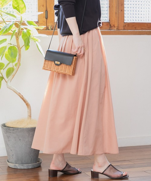 URBAN RESEARCH Sonny Label（アーバンリサーチサニーレーベル）の「『UR TECH Smart Linen Touch』タックロングスカート（スカート・レディース・ネイビー/ピンク/ライトカーキ・38/36）」の7枚目の写真