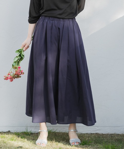 URBAN RESEARCH Sonny Label（アーバンリサーチサニーレーベル）の「『UR TECH Smart Linen Touch』タックロングスカート（スカート・レディース・ネイビー/ピンク/ライトカーキ・38/36）」の13枚目の写真