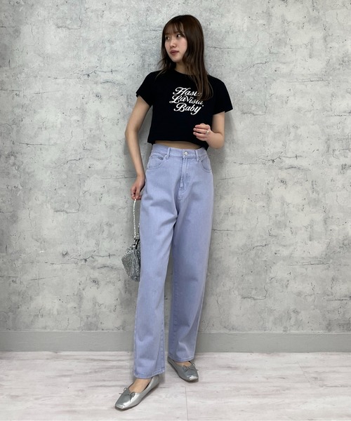 EPIMI E'PIMMY（エピミエピミー）の「アソートプリントクロップドTシャツ（Tシャツ/カットソー・レディース・ピンク/ホワイト/ブラック/オフホワイト・MEDIUM）」の11枚目の写真