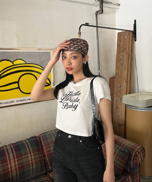 EPIMI E'PIMMY（エピミエピミー）の「アソートプリントクロップドTシャツ（Tシャツ/カットソー・レディース・ピンク/ホワイト/ブラック/オフホワイト・MEDIUM）」の22枚目の写真