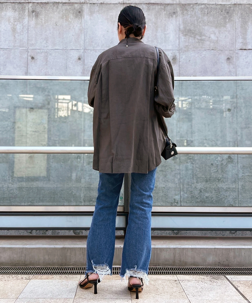 3×1（スリーバイワン）の「*【3×1/スリーバイワン】CROP FLARE denim（デニムパンツ・レディース・ブルー・29/27/26/28）」の5枚目の写真