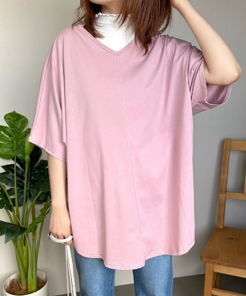 CRB(シーアールビー)の「前後2WAYオーバーサイズチュニック(チュニック・レディース・オフホワイト/ブラック/イエロー/ピンク・F)」の4枚目の写真