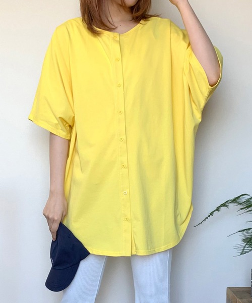 CRB(シーアールビー)の「前後2WAYオーバーサイズチュニック(チュニック・レディース・オフホワイト/ブラック/イエロー/ピンク・F)」の11枚目の写真