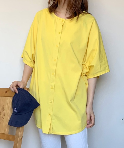 CRB(シーアールビー)の「前後2WAYオーバーサイズチュニック(チュニック・レディース・オフホワイト/ブラック/イエロー/ピンク・F)」の12枚目の写真