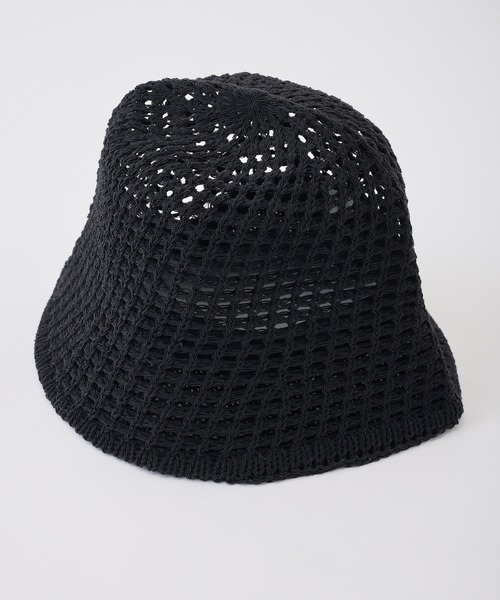 one after another NICE CLAUP（ワンアフターアナザーナイスクラップ）の「メッシュ編みクローシュハット（ハット・レディース・アイボリー/ブラック・FREE）」の5枚目の写真