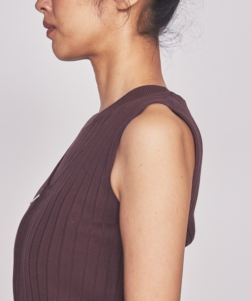 DOUBLE STANDARD CLOTHING（ダブルスタンダードクロージング）の「ワイドリブノースリーブニット（ニット/セーター・レディース・ブラウン/ネイビー・36/38）」の7枚目の写真