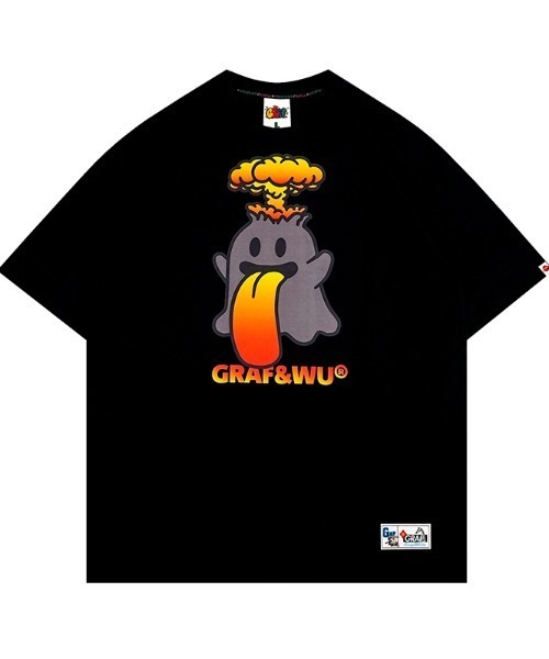 GRAF&WU(グラフアンドユー)の「A'GEM/9 × .kom『GRAF&WU/グラフアンドウー』ゴーストキャラTシャツ 半袖カットソー(Tシャツ/カットソー・メンズ・パープル/A/B/C/G/その他1/その他2/その他3/D/E/F/ブラック×ブルー/ピンク・L/XL)」の5枚目の写真