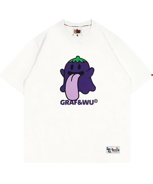 GRAF&WU(グラフアンドユー)の「A'GEM/9 × .kom『GRAF&WU/グラフアンドウー』ゴーストキャラTシャツ 半袖カットソー(Tシャツ/カットソー・メンズ・パープル/A/B/C/G/その他1/その他2/その他3/D/E/F/ブラック×ブルー/ピンク・L/XL)」の8枚目の写真