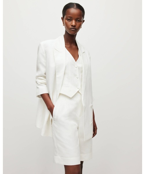 Petra Linen Blend Blazer Off White | ALLSAINTS