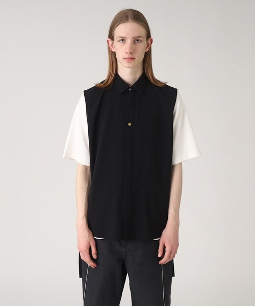 tk.TAKEO KIKUCHI(ティーケータケオキクチ)の「◆ノースリーブシャツ(シャツ/ブラウス・メンズ・ブラック/ホワイト・03/02)」の4枚目の写真