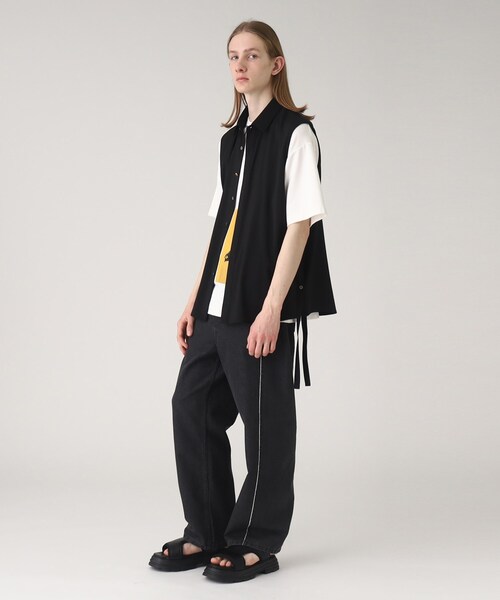 tk.TAKEO KIKUCHI(ティーケータケオキクチ)の「◆ノースリーブシャツ(シャツ/ブラウス・メンズ・ブラック/ホワイト・03/02)」の19枚目の写真