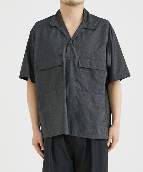 AFTERHOURSアフターアワーズ / Open Collar Shirt AFTERHOURS / アフターアワーズ】OPEN COLLAR SHIRT S/S PO/オープン