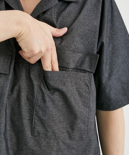 AFTERHOURS（アフターアワーズ）の「【AFTERHOURS / アフターアワーズ】OPEN COLLAR SHIRT S/S PO/オープンカラーシャツ S/S PO（シャツ/ブラウス・メンズ・チャコールグレー/カーキ・2/3）」の10枚目の写真