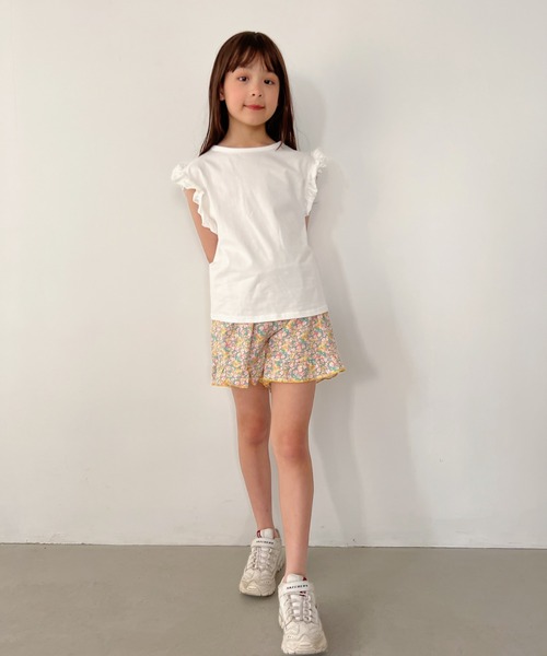NESTA(ネスタ)の「フリルクルーネックTシャツ(Tシャツ/カットソー・キッズ・マスタード/パープル/ホワイト・130/120/140)」の11枚目の写真