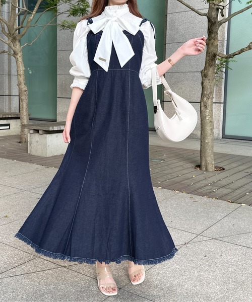 フリンジデニムジャンスカ【ZOZOTOWN限定アイテム】（ワンピース