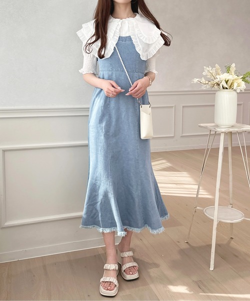 フリンジデニムジャンスカ【ZOZOTOWN限定アイテム】（ワンピース