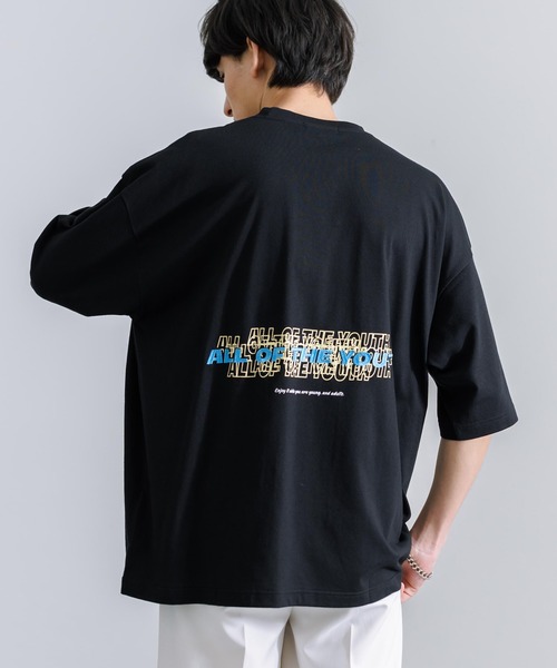 Rocky Monroe(ロッキーモンロー)の「オーバーサイズ TC天竺 プリント刺繍半袖Tシャツ(Tシャツ/カットソー・メンズ・ブラック系1/ホワイト/ロイヤルブルー/ブラック系/サックスブルー/ホワイト×ブラック/ホワイト系/ホワイト系1/ブラック/チャコールグレー・M/L)」の8枚目の写真