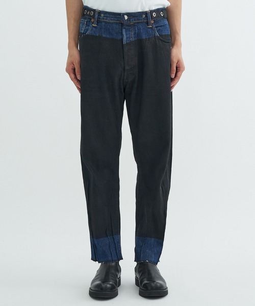 POLIQUANT（ポリクアント）の「【POLIQUANT/ポリクアント】THE DEFORMED ADJUSTABLE THRIFTING DENIM 501 [FIGURE 04]（デニムパンツ・メンズ・ブラック/ホワイト・2/3）」の10枚目の写真