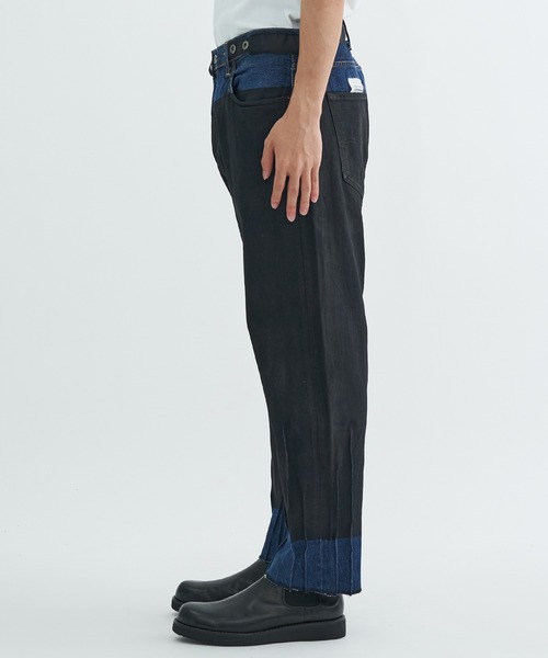 POLIQUANT（ポリクアント）の「【POLIQUANT/ポリクアント】THE DEFORMED ADJUSTABLE THRIFTING DENIM 501 [FIGURE 04]（デニムパンツ・メンズ・ブラック/ホワイト・2/3）」の6枚目の写真