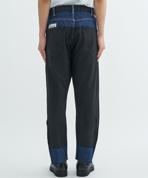 POLIQUANT（ポリクアント）の「【POLIQUANT/ポリクアント】THE DEFORMED ADJUSTABLE THRIFTING DENIM 501 [FIGURE 04]（デニムパンツ・メンズ・ブラック/ホワイト・2/3）」の16枚目の写真
