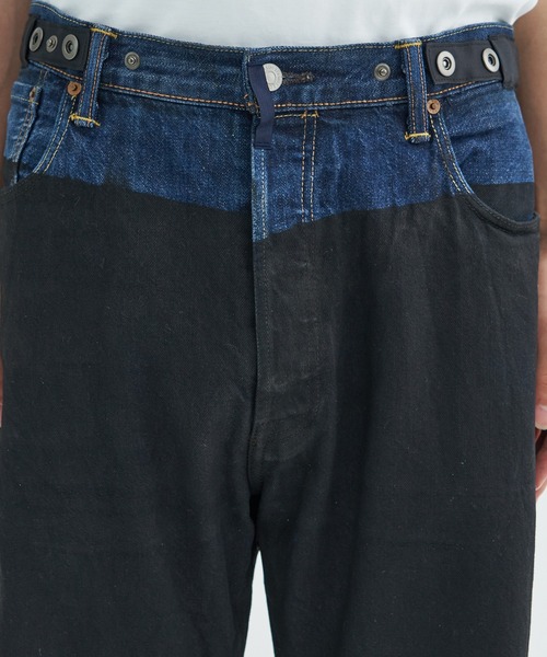 POLIQUANT（ポリクアント）の「【POLIQUANT/ポリクアント】THE DEFORMED ADJUSTABLE THRIFTING DENIM 501 [FIGURE 04]（デニムパンツ・メンズ・ブラック/ホワイト・2/3）」の12枚目の写真