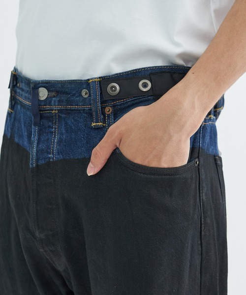 POLIQUANT（ポリクアント）の「【POLIQUANT/ポリクアント】THE DEFORMED ADJUSTABLE THRIFTING DENIM 501 [FIGURE 04]（デニムパンツ・メンズ・ブラック/ホワイト・2/3）」の8枚目の写真