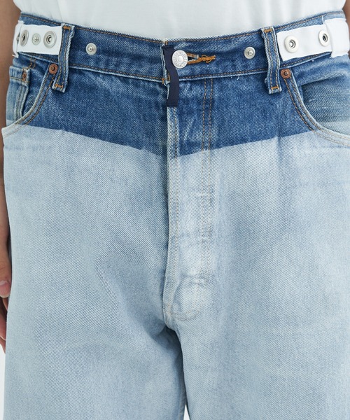 POLIQUANT（ポリクアント）の「【POLIQUANT/ポリクアント】THE DEFORMED ADJUSTABLE THRIFTING DENIM 501 [FIGURE 04]（デニムパンツ・メンズ・ブラック/ホワイト・2/3）」の7枚目の写真