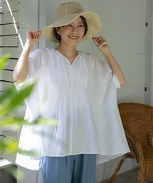 URBAN RESEARCH DOORS（アーバンリサーチドアーズ）の「リネンギャザーブラウス（シャツ/ブラウス・レディース）」