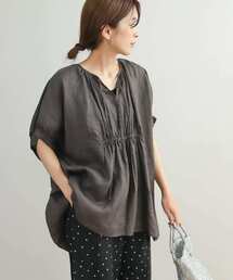 URBAN RESEARCH DOORS | リネンギャザーブラウス(シャツ/ブラウス)