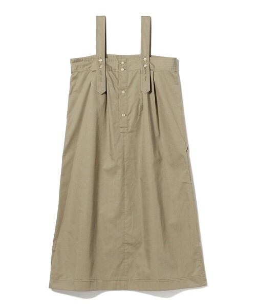 BEAMS BOY（ビームスボーイ）の「HAVERSACK / コットンサテン サロペットロングスカート（ジャンパースカート・レディース・オリーブ・1）」の7枚目の写真