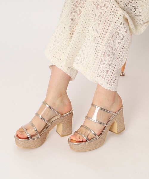 ESPERANZA(エスペランサ)の「ダブルベルトグリッター厚底サンダル(サンダル・レディース・その他1/ピンクベージュ/ブラック系8・S/M/L/LL)」の18枚目の写真
