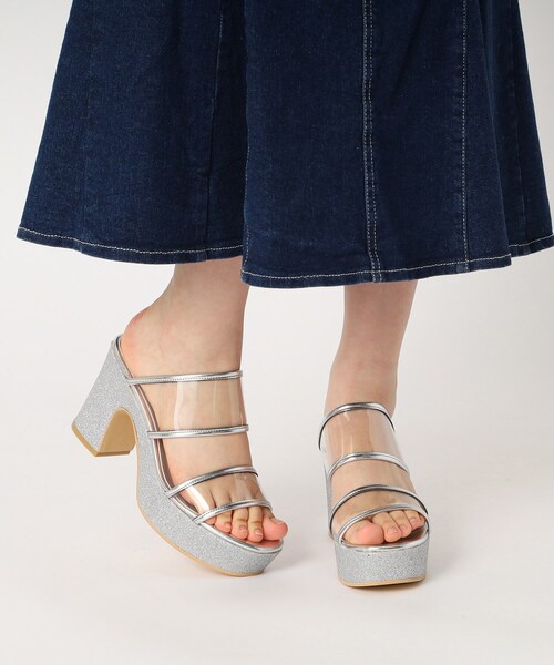ESPERANZA(エスペランサ)の「ダブルベルトグリッター厚底サンダル(サンダル・レディース・その他1/ピンクベージュ/ブラック系8・S/M/L/LL)」の21枚目の写真