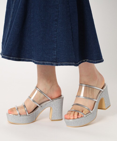ESPERANZA(エスペランサ)の「ダブルベルトグリッター厚底サンダル(サンダル・レディース・その他1/ピンクベージュ/ブラック系8・S/M/L/LL)」の22枚目の写真
