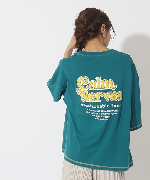 Cutie Blonde(キューティーブロンド)の「◆アクティブシーンに着ていきたい!ぷっくりバックプリントTシャツ(Tシャツ/カットソー・レディース・ホワイト系その他/グリーン系その他2/ブラック系・00)」の3枚目の写真