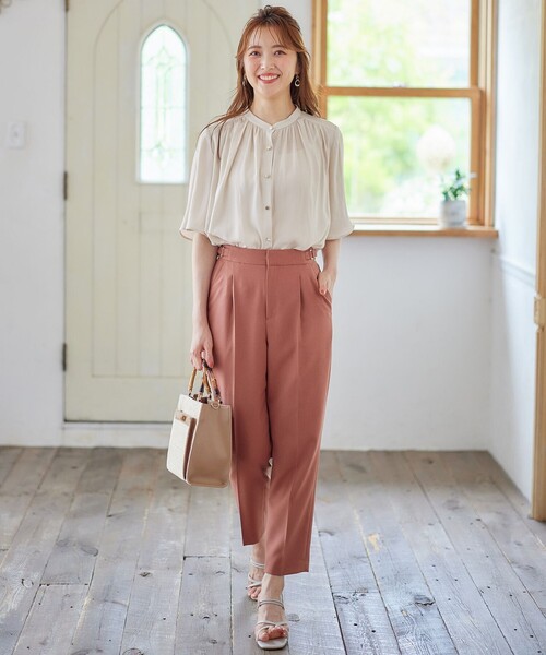 【セール】【洗える】サイドバックルタックテーパード パンツ（その他パンツ）｜any SiS（エニィスィス）