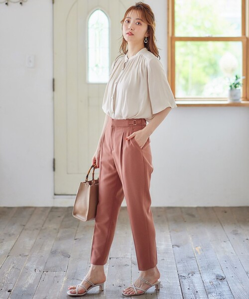 【セール】【洗える】サイドバックルタックテーパード パンツ（その他パンツ）｜any SiS（エニィスィス）