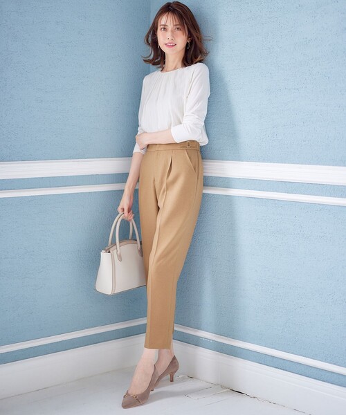 【セール】【洗える】サイドバックルタックテーパード パンツ（その他パンツ）｜any SiS（エニィスィス）