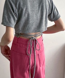 EPIMI E'PIMMY | バックレースアップコンパクトパイルTシャツ(Tシャツ/カットソー)