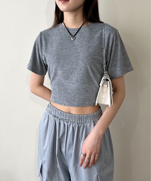 EPIMI E'PIMMY（エピミエピミー）の「バックレースアップコンパクトパイルTシャツ（Tシャツ/カットソー・レディース・ピンクベージュ/オフホワイト/グレー・MEDIUM）」の9枚目の写真