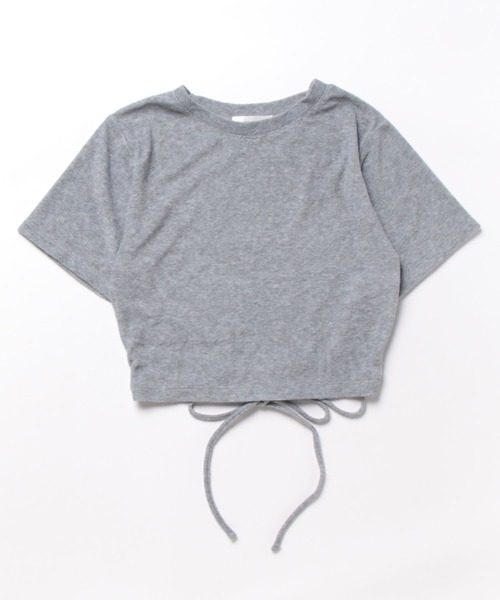 EPIMI E'PIMMY（エピミエピミー）の「バックレースアップコンパクトパイルTシャツ（Tシャツ/カットソー・レディース・ピンクベージュ/オフホワイト/グレー・MEDIUM）」の11枚目の写真