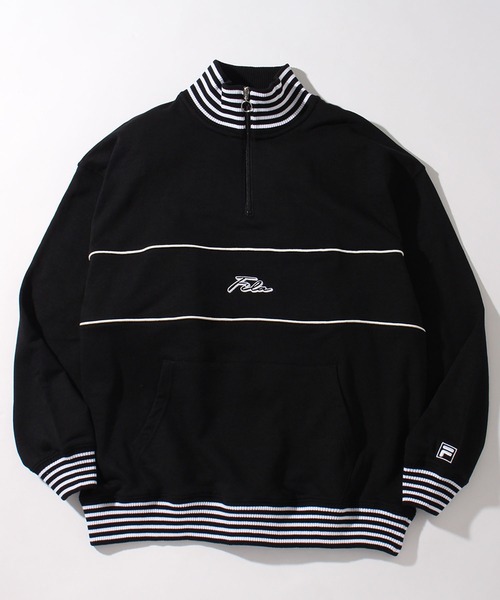 FILA(フィラ)の「【FILA/フィラ】リブライン ビッグシルエット ハーフジップ ロゴ プルオーバー(スウェット・メンズ・コバルトブルー/ブラック/ダークカーキ・L/M/LL)」の8枚目の写真