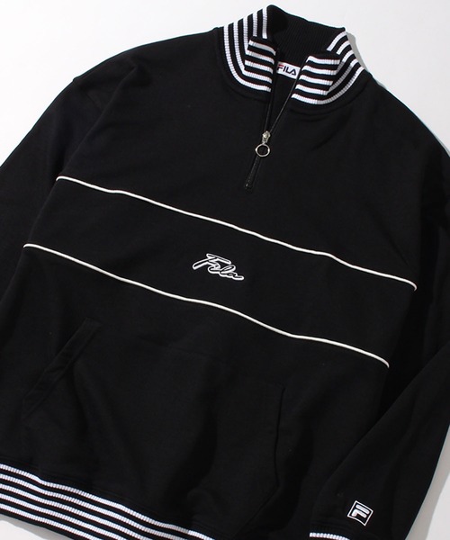 FILA(フィラ)の「【FILA/フィラ】リブライン ビッグシルエット ハーフジップ ロゴ プルオーバー(スウェット・メンズ・コバルトブルー/ブラック/ダークカーキ・L/M/LL)」の18枚目の写真