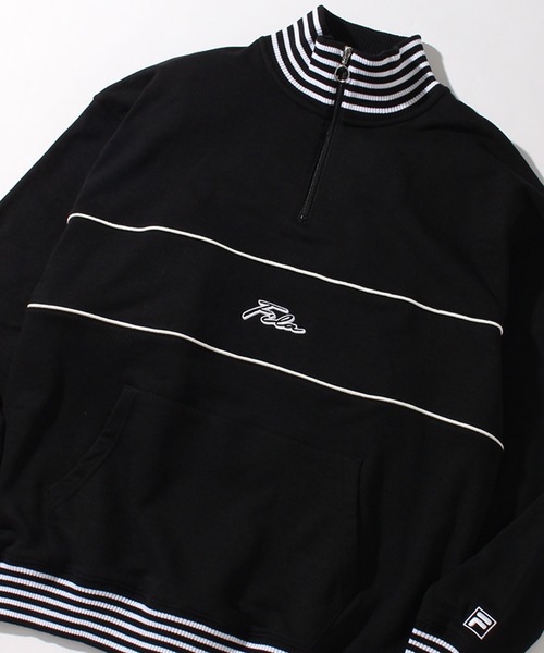 FILA(フィラ)の「【FILA/フィラ】リブライン ビッグシルエット ハーフジップ ロゴ プルオーバー(スウェット・メンズ・コバルトブルー/ブラック/ダークカーキ・L/M/LL)」の17枚目の写真