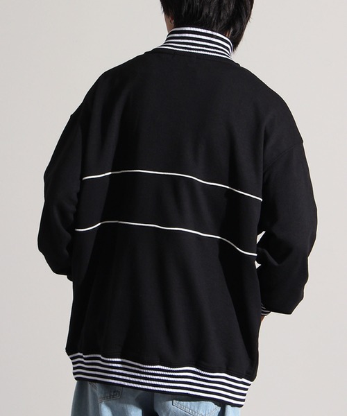 FILA(フィラ)の「【FILA/フィラ】リブライン ビッグシルエット ハーフジップ ロゴ プルオーバー(スウェット・メンズ・コバルトブルー/ブラック/ダークカーキ・L/M/LL)」の6枚目の写真