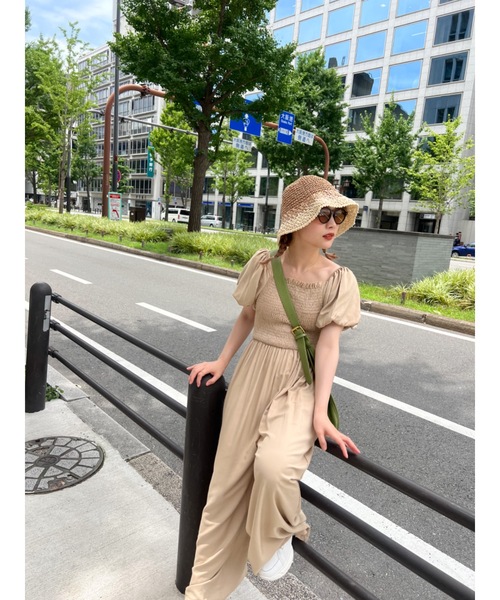 JUMELLE(ジュメロ)の「rough all-in-one(サロペット/オーバーオール・レディース・ブラック/ベージュ・FREE)」の18枚目の写真