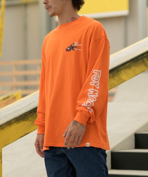 TOY　MACHINE（トイ　マシーン）の「【ムラサキスポーツ限定】TOY MACHINE/トイマシーン ロンT/長袖 ビッグシルエット バックプリント MTMFDLT2（Tシャツ/カットソー・メンズ・オレンジ/ホワイト/ブラック・L/XL/M）」の19枚目の写真