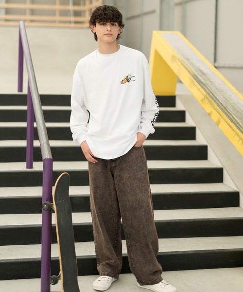 TOY　MACHINE（トイ　マシーン）の「【ムラサキスポーツ限定】TOY MACHINE/トイマシーン ロンT/長袖 ビッグシルエット バックプリント MTMFDLT2（Tシャツ/カットソー・メンズ・オレンジ/ホワイト/ブラック・L/XL/M）」の6枚目の写真