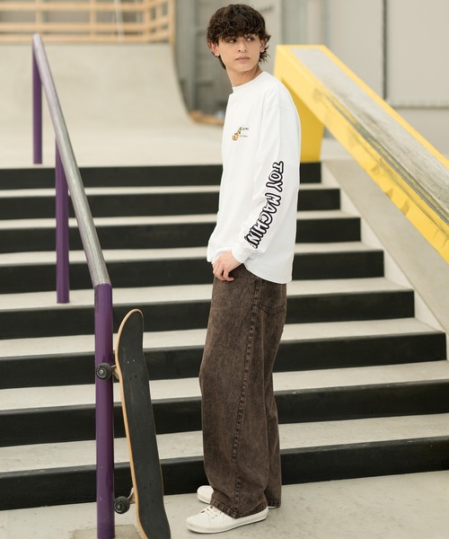 TOY　MACHINE（トイ　マシーン）の「【ムラサキスポーツ限定】TOY MACHINE/トイマシーン ロンT/長袖 ビッグシルエット バックプリント MTMFDLT2（Tシャツ/カットソー・メンズ・オレンジ/ホワイト/ブラック・L/XL/M）」の7枚目の写真